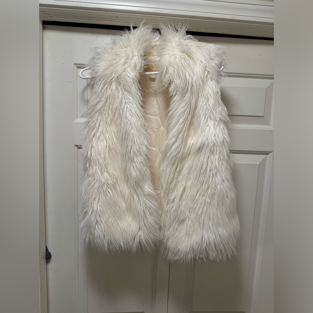 Michael Kors Faux Fur White Vest